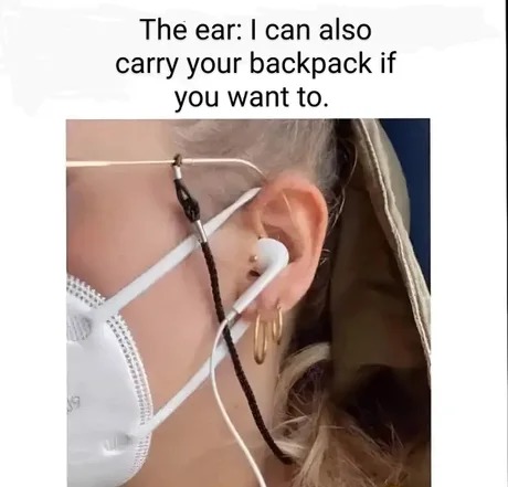 Ears are carrying so much weight - meme