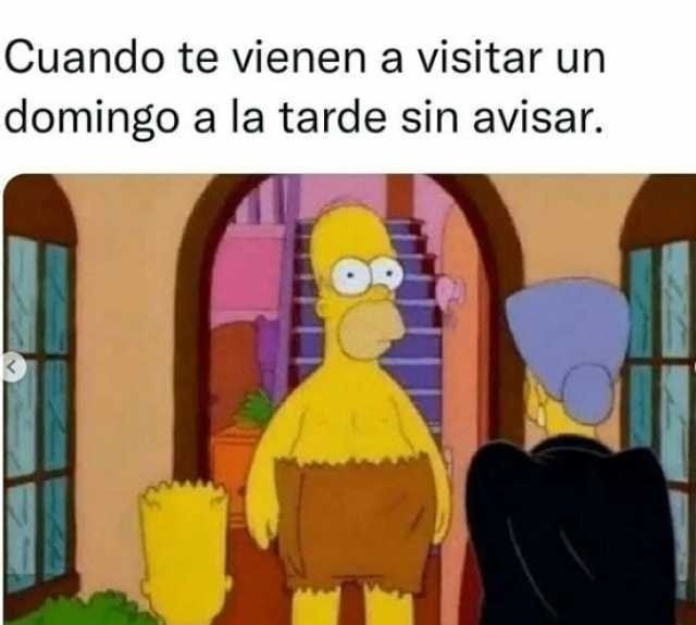Cuando caen a tu casa un domingo sin avisar y vos en pijama - meme