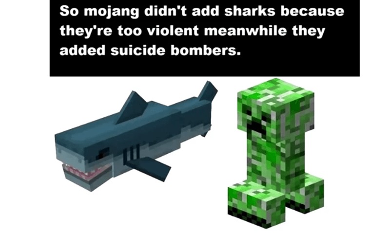 Minecraft sharks - meme