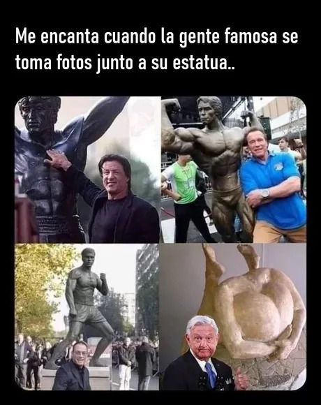 Gente famosa con su estatua - meme
