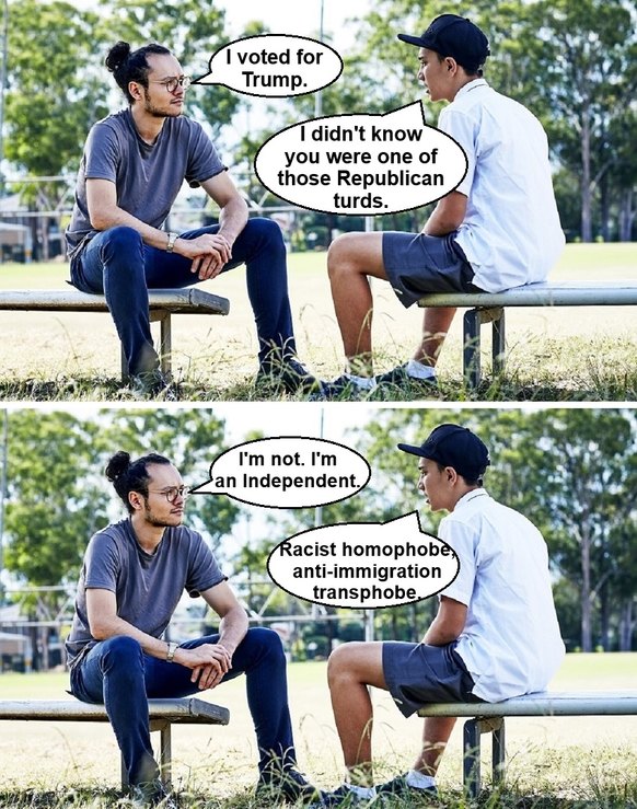 Liberals recognize only one enemy: anyone that isn't a Liberal - meme