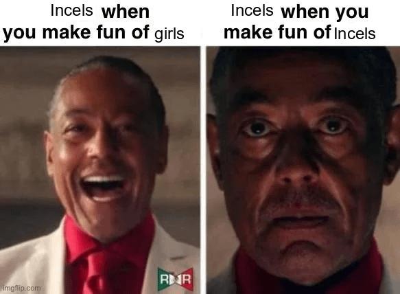 When incels roast girls vs when you roast incels - meme