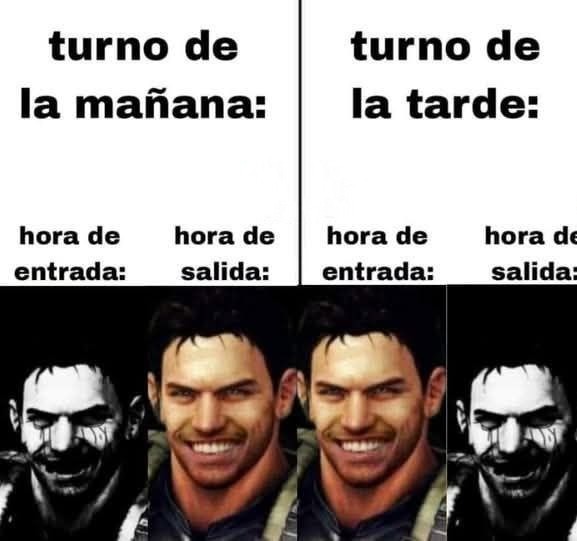 Turno mañana, tarde, entrada, salida... y mi cerebro reiniciando - meme