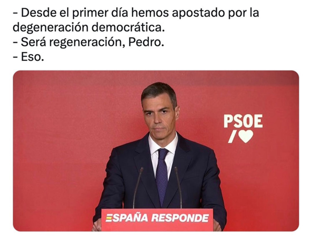 desde el día uno apostamos por la degeneración democrática - meme