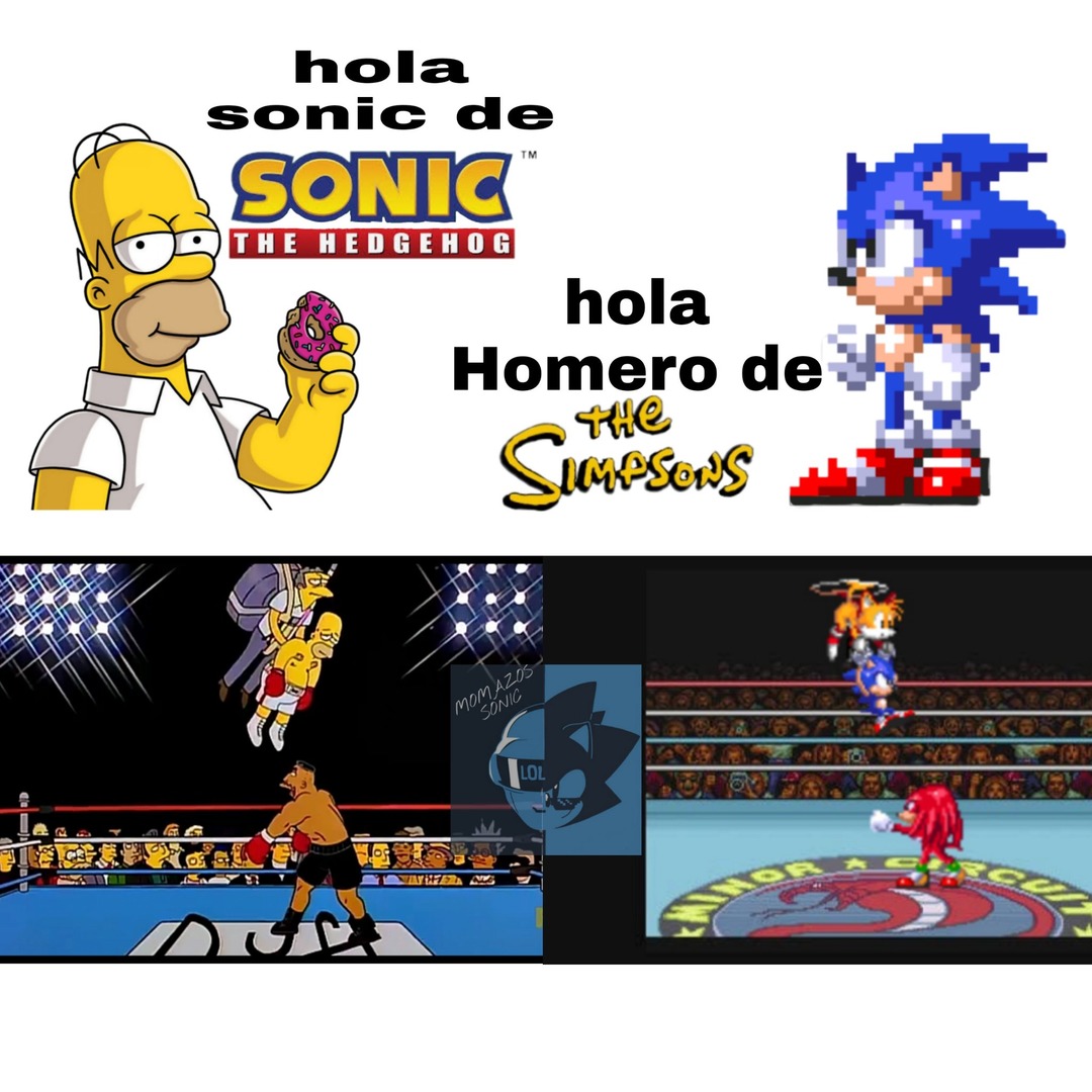 Sonic y Homero - meme