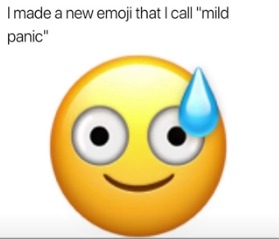 The Anxiety emoji. - meme