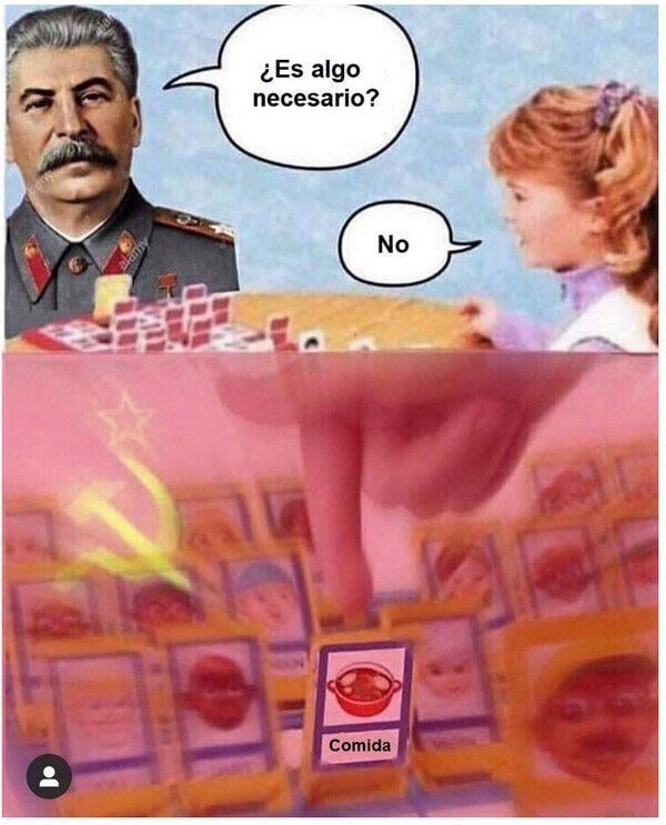 jugando al quien es quien con Stalin - meme