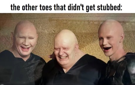 bald guys laughing meme