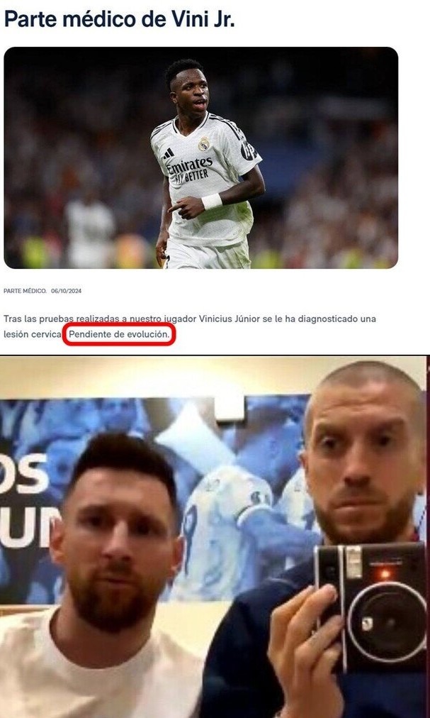 Meme de la lesión de Vinicius jr