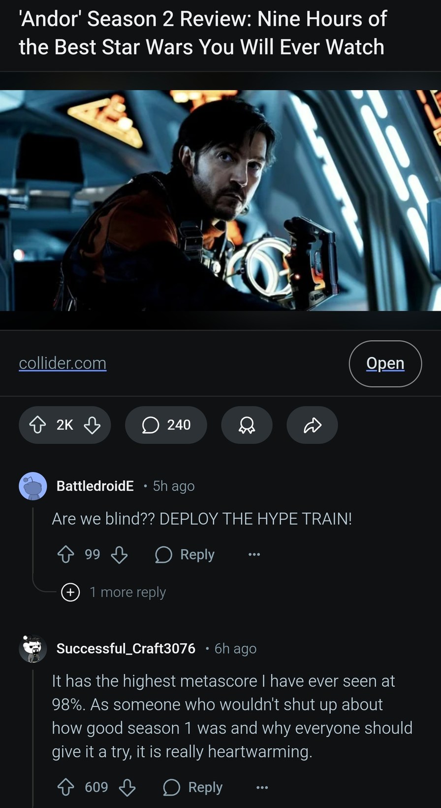 Andor season 2 got fans screaming like Jedi groupies - meme