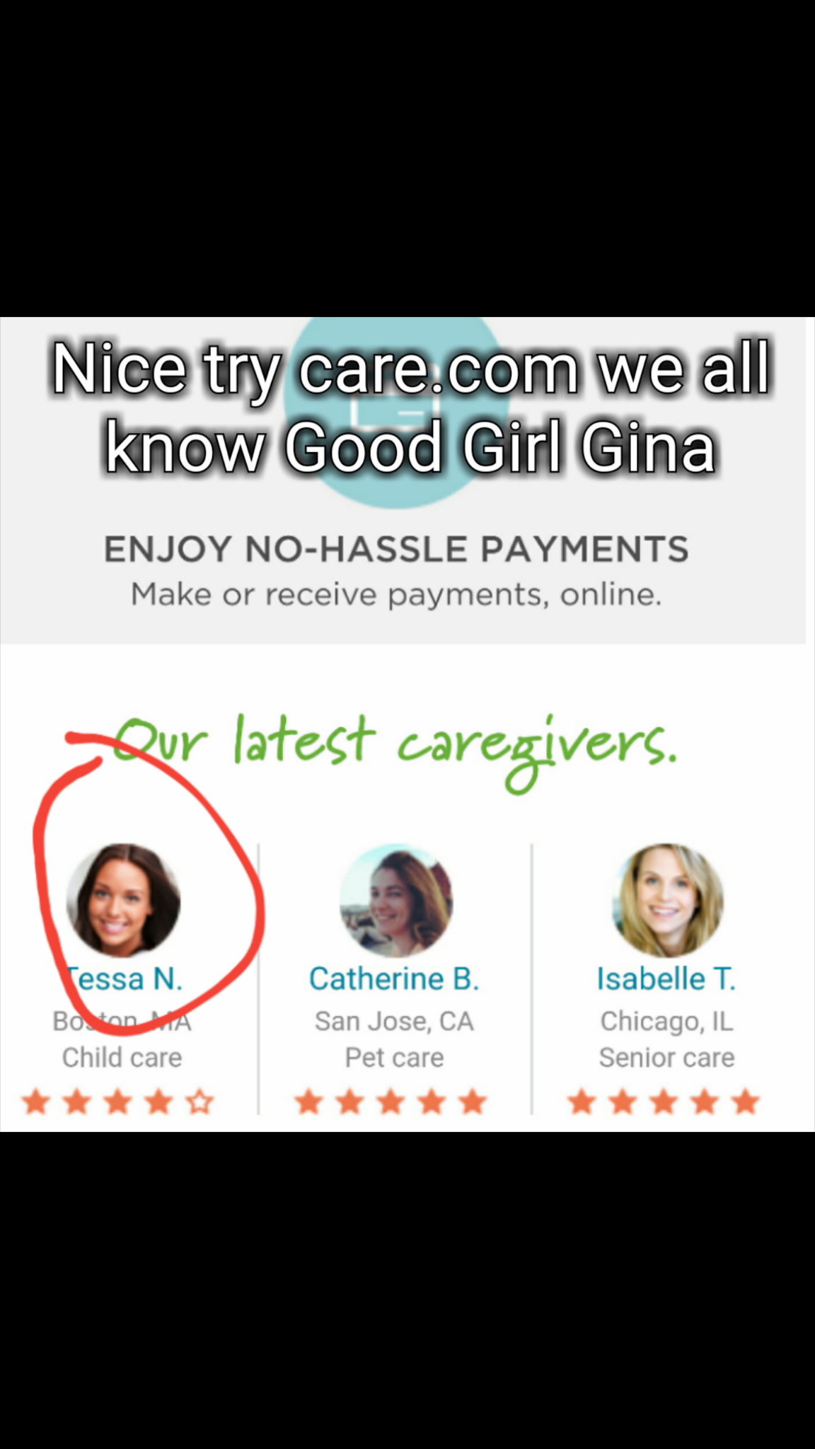 Care.com trying to be sneaky - meme