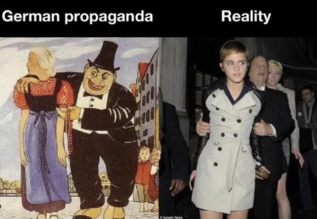 German propaganda vs reality - meme