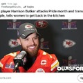 Harrison Butker attacks Pride month and trans people