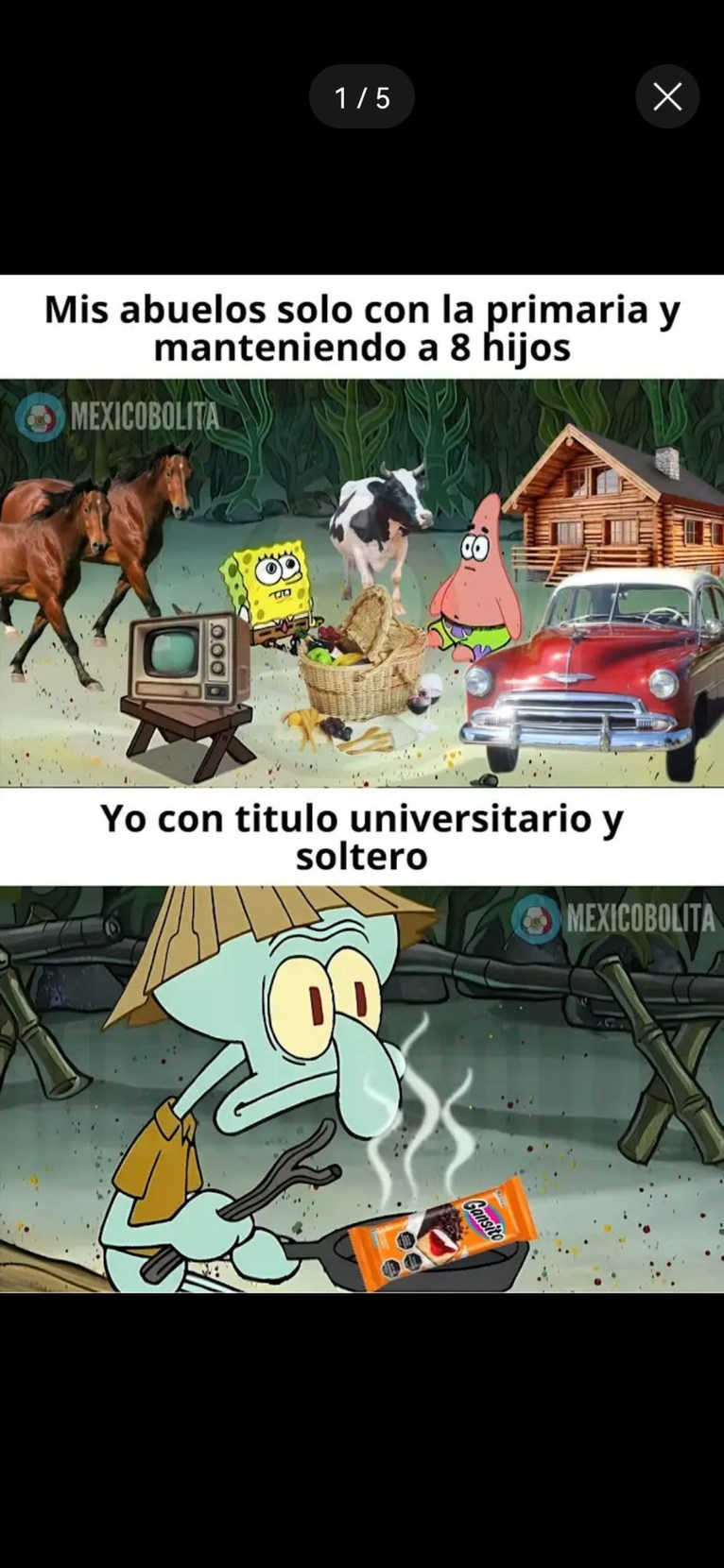 Cosas del pasado - meme