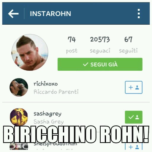 Biricchino Just Rohn! - meme