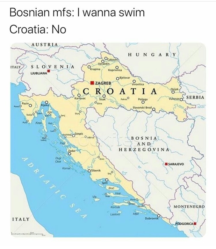 Croatia protecting bosnia from Italy's coronavirus - meme