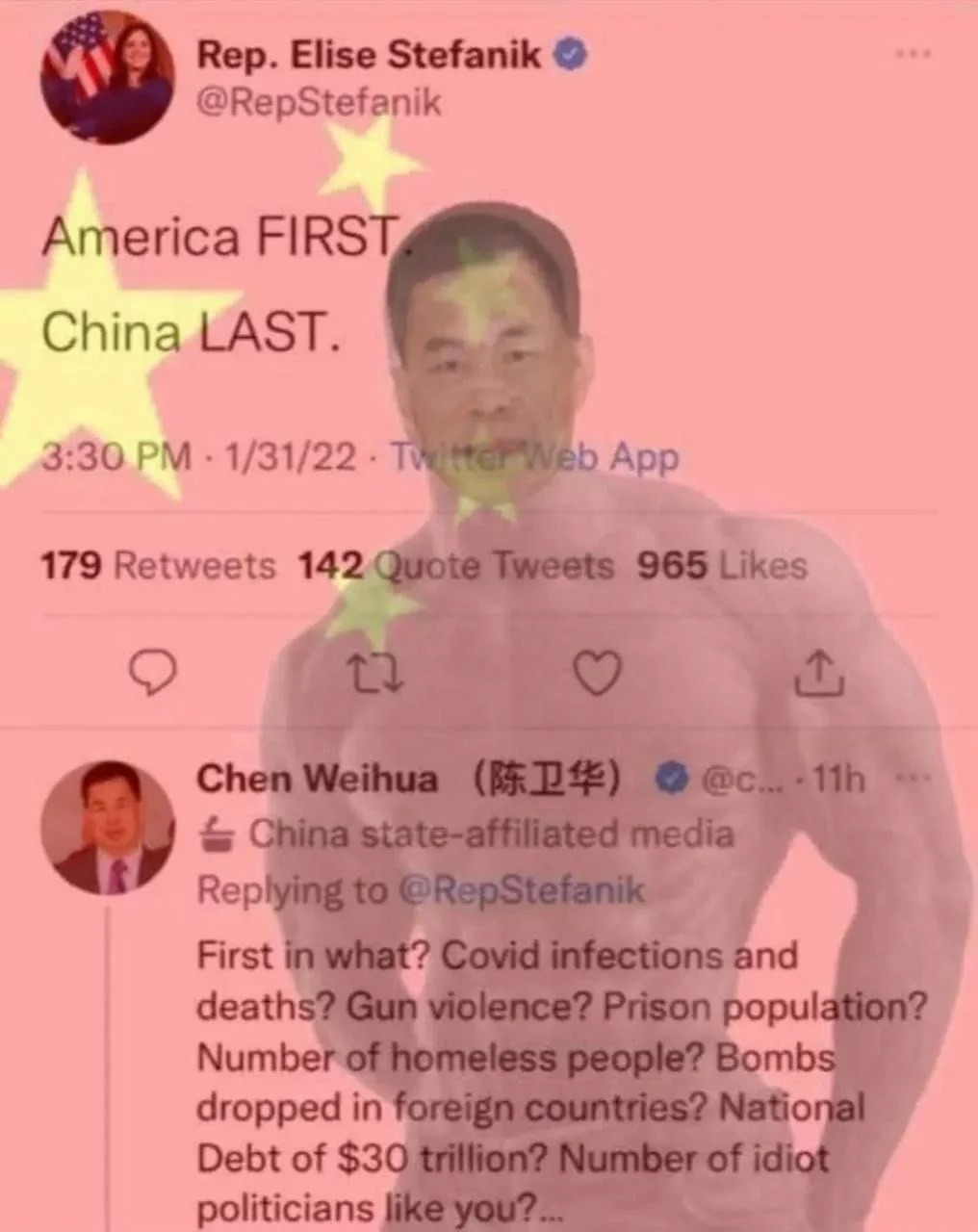 China domando a usa - meme