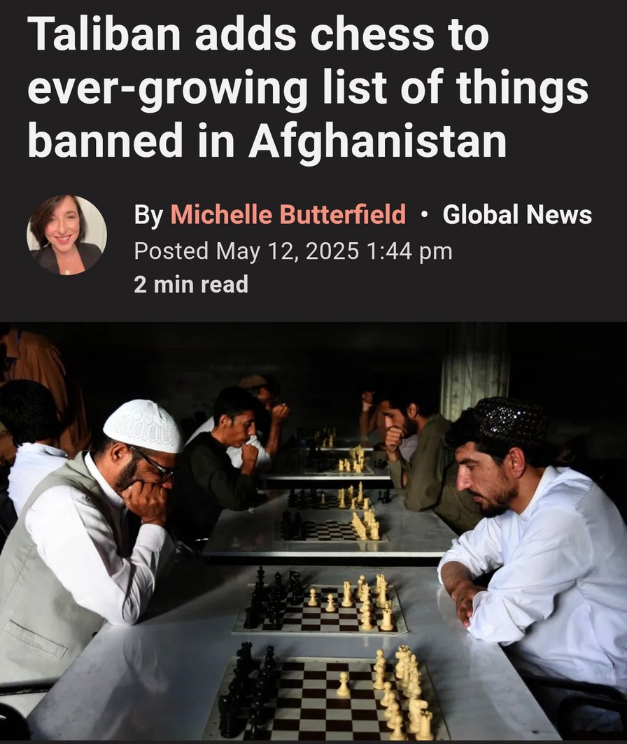 Taliban banning chess like pawns are a national threat - meme