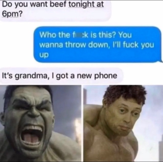 grandma got a new phone - meme