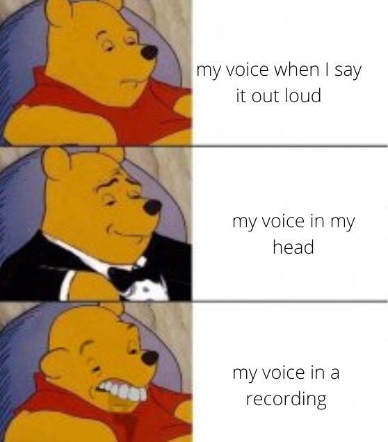 your voice in a recording - meme
