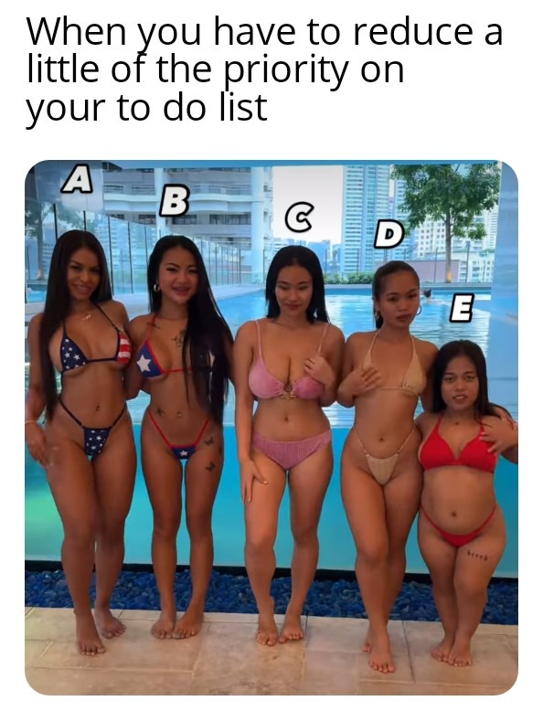 Get the smaller thing done first - meme