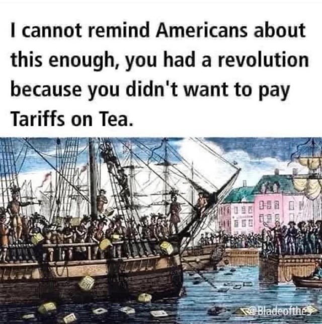 Americans really started a whole war over tea prices - meme