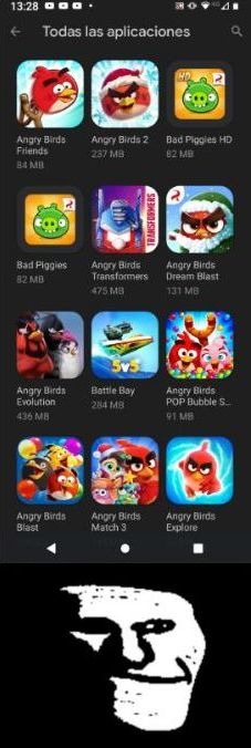 Maldita normas de Google quito los Angry Birds por razón desconocida PD: perdón por la calidad - meme
