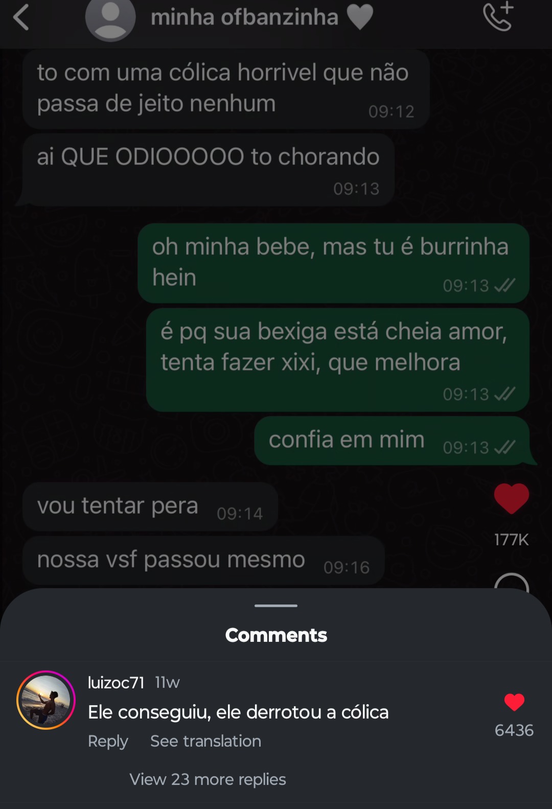 O cara venceu a cólica!!!!! - meme