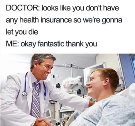 Health insurance joke - meme