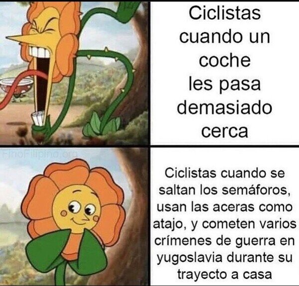 Meme del comportamiento de los ciclistas