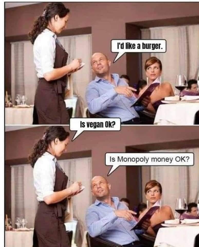 Vegan burger - meme