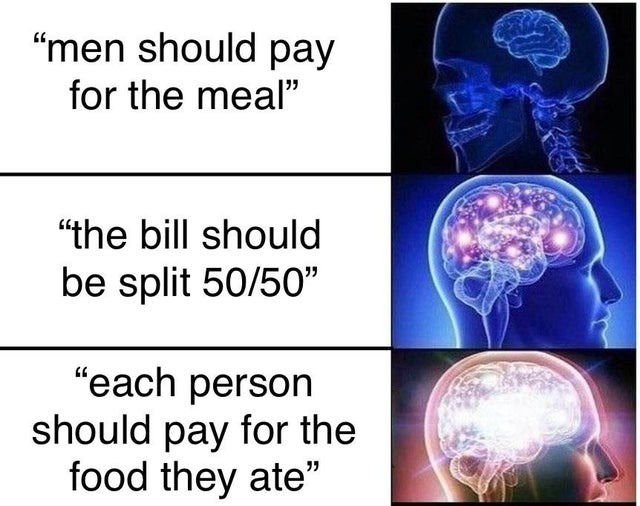 How should pay for the meal? - meme