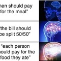 How should pay for the meal?