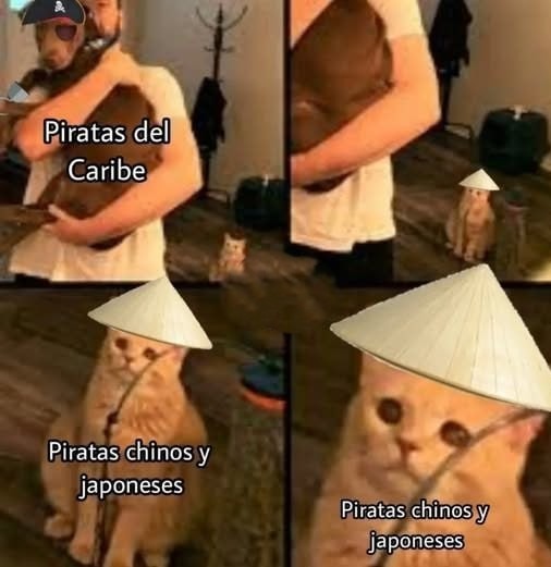 Piratas del Caribe vs piratas asiáticos - meme