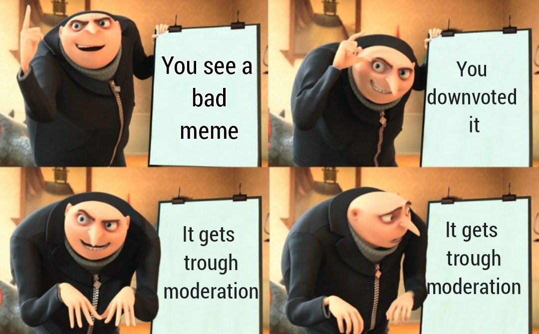 The moderation problem - meme