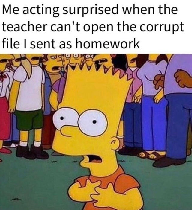 corrupt homework - meme