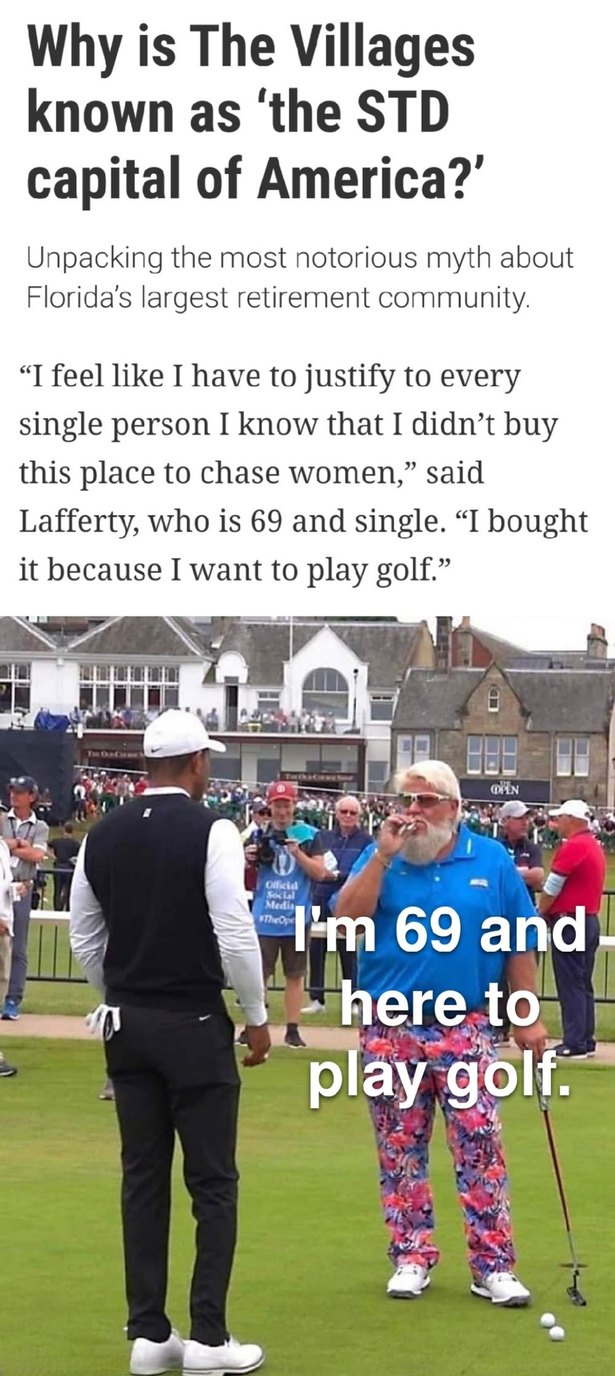 Only here for the golf - meme