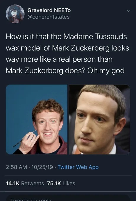 Mark Zuckerberg wax model - meme