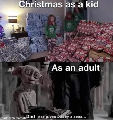 Christmas as an adult - meme