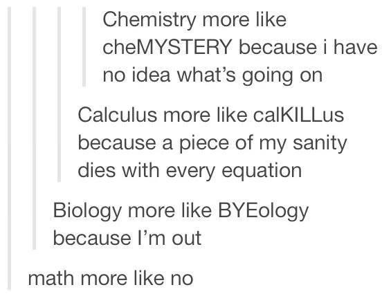 Chemistry is more like cheMystery - meme