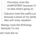 Chemistry is more like cheMystery
