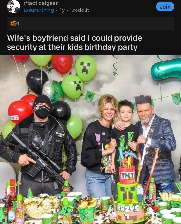 Security at the kids birthday party - meme