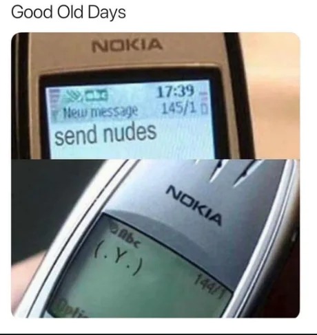 Sexting back in the day - meme