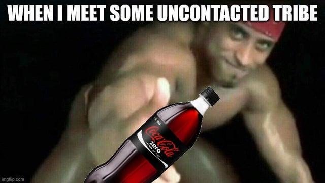 Meeting an uncontacted tribe like it's Minecraft - meme
