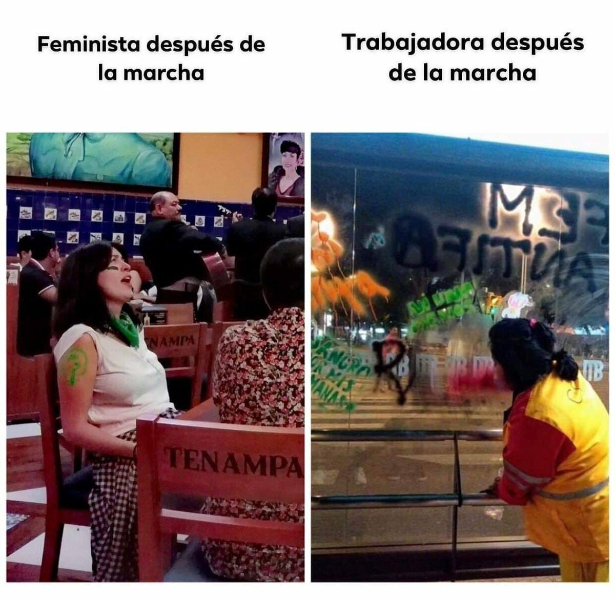 feminista por moda/ feminista real XD - meme