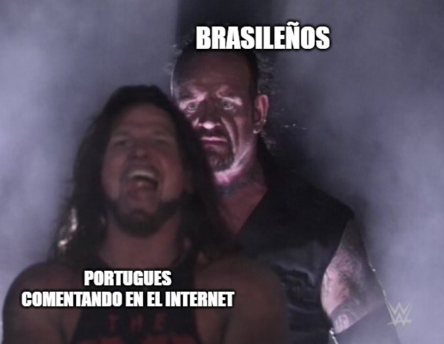 contexto: los brasileños cuando ven a un portugues comienzan a bardearlo y decirle cosas como "devolve nosso ouro" o "devuelvanos el oro" - meme