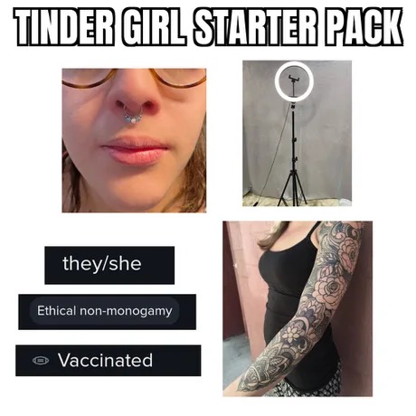 Tinder girl starter pack - meme
