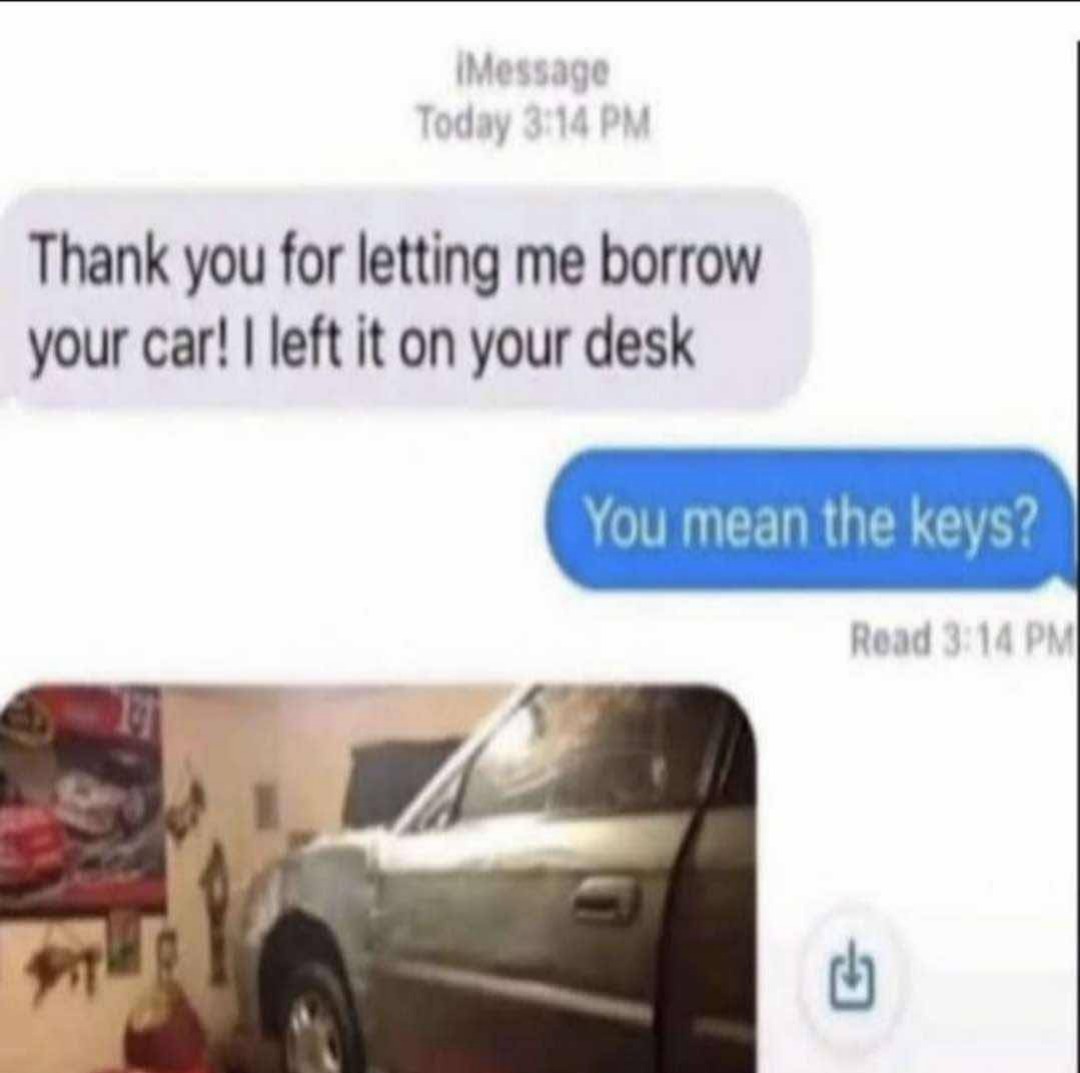 Bro left the car - meme