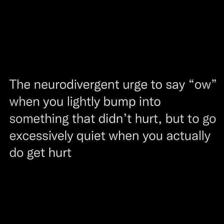 Said ow for a bump but went silent for actual pain - meme