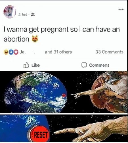 I wanna get pregnant so I can have an abortion - meme